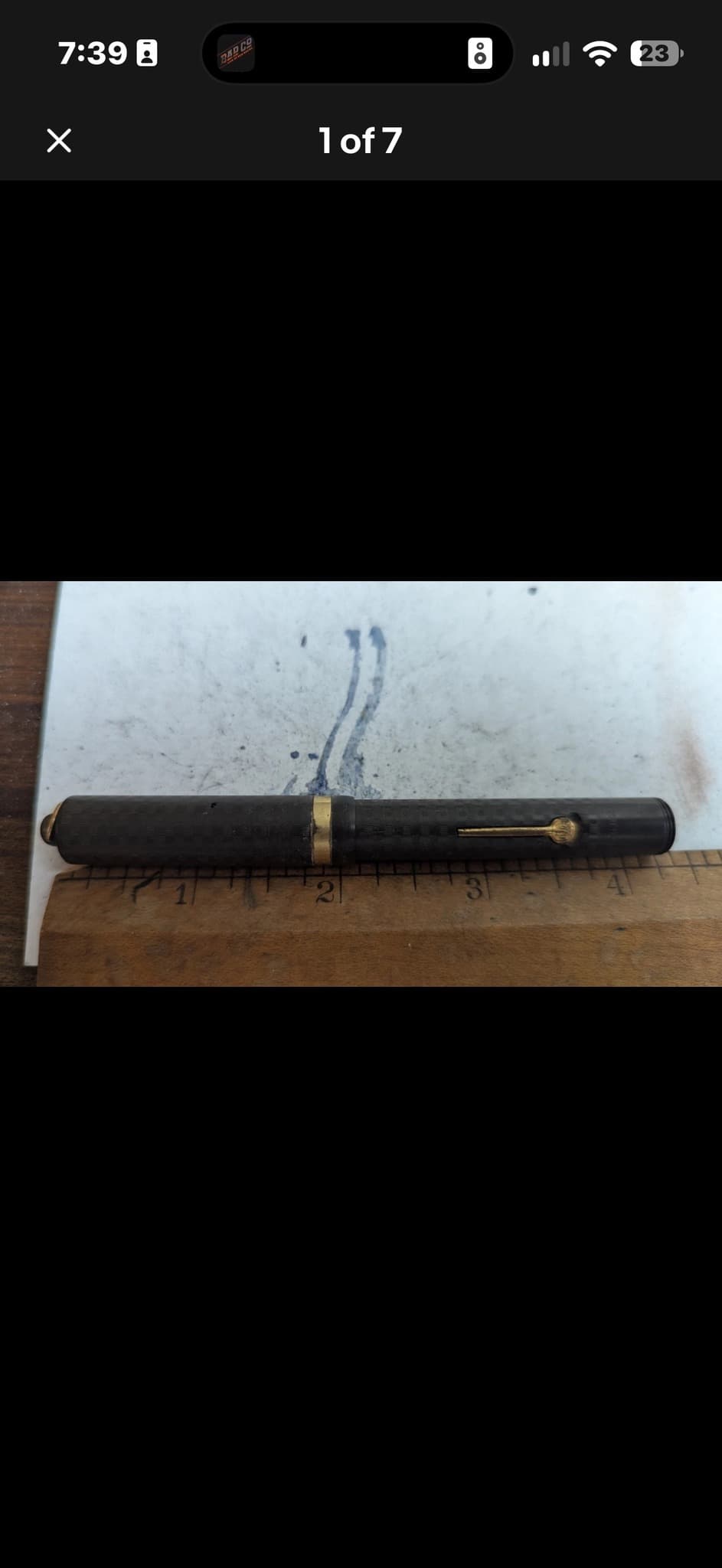 Wahl-Eversharp Deco Band or Ring-Top/Standard Chased Hard Rubber Model