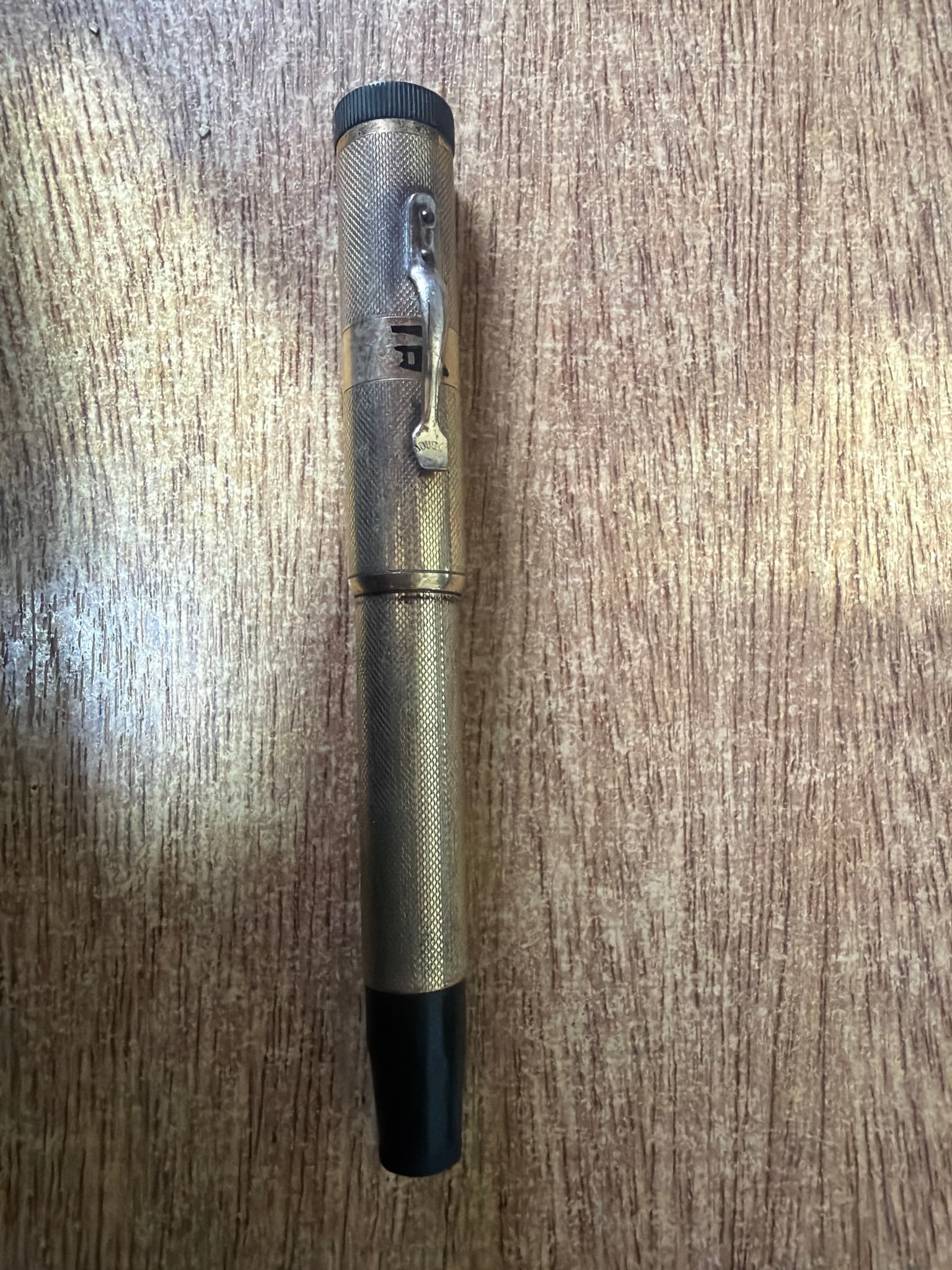 Wahl-Eversharp Deco Band or Doric-era metal overlay pen
