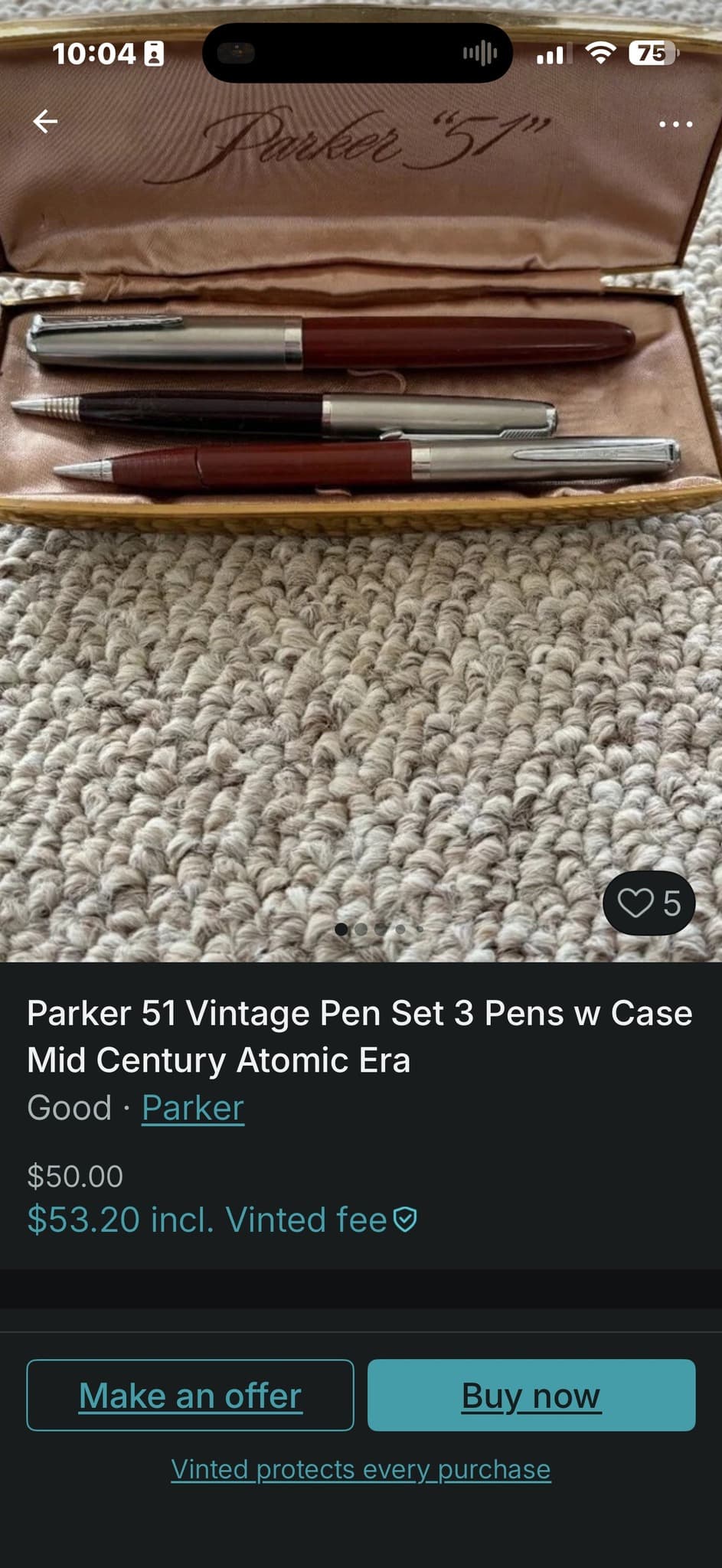 Parker Parker 51 Custom/Standard Set (with matching pencil and likely a demi or companion pen)