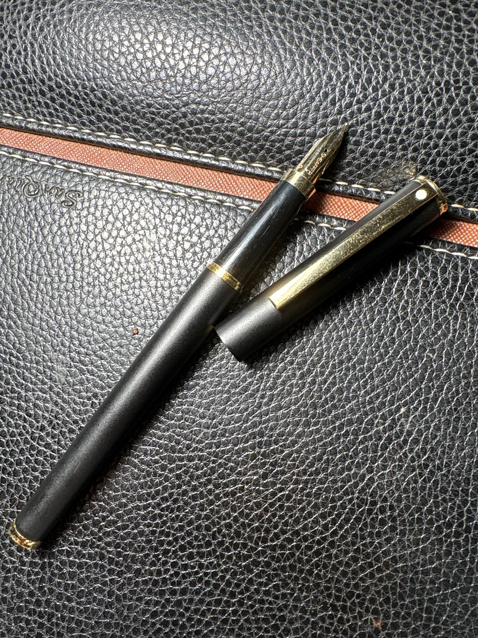 Sheaffer Imperial or similar matte black model with inlaid nib