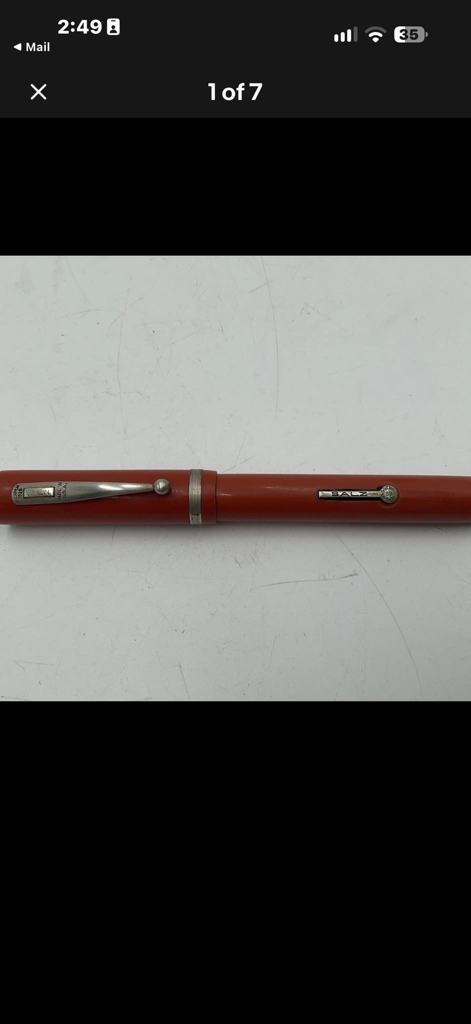 Salz Bros Salz Safety-First (or similar Red Hard Rubber flat-top)