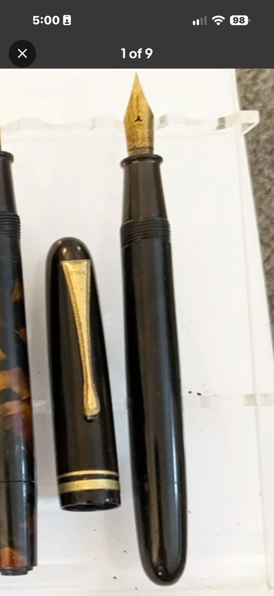 Wahl-Eversharp Deco Band or Ring-Top Flat-Top (Classic Hard Rubber)