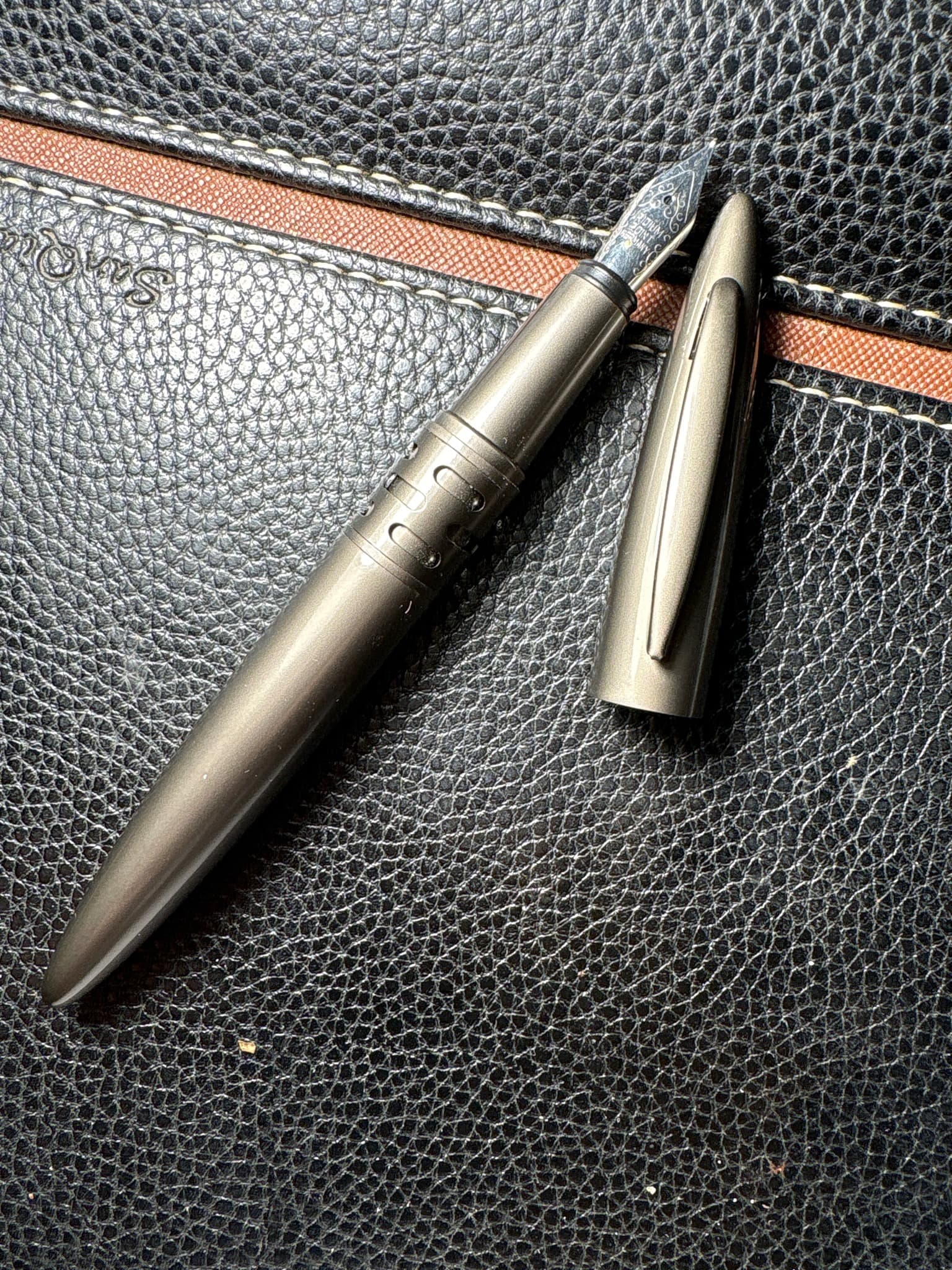 Generic / OEM Brand (often distributed under various private labels) Gunmetal Bullet / Industrial Style Fountain Pen