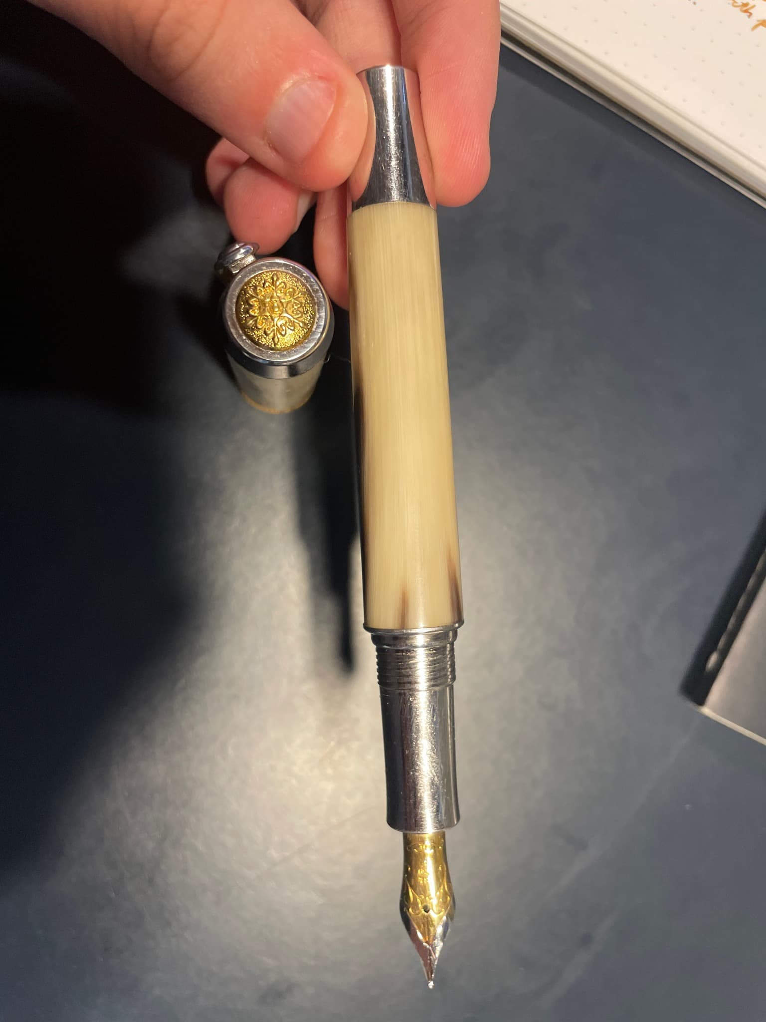Unknown / Luxury Artisan Brand Custom / Bespoke Horn & Metal Fountain Pen