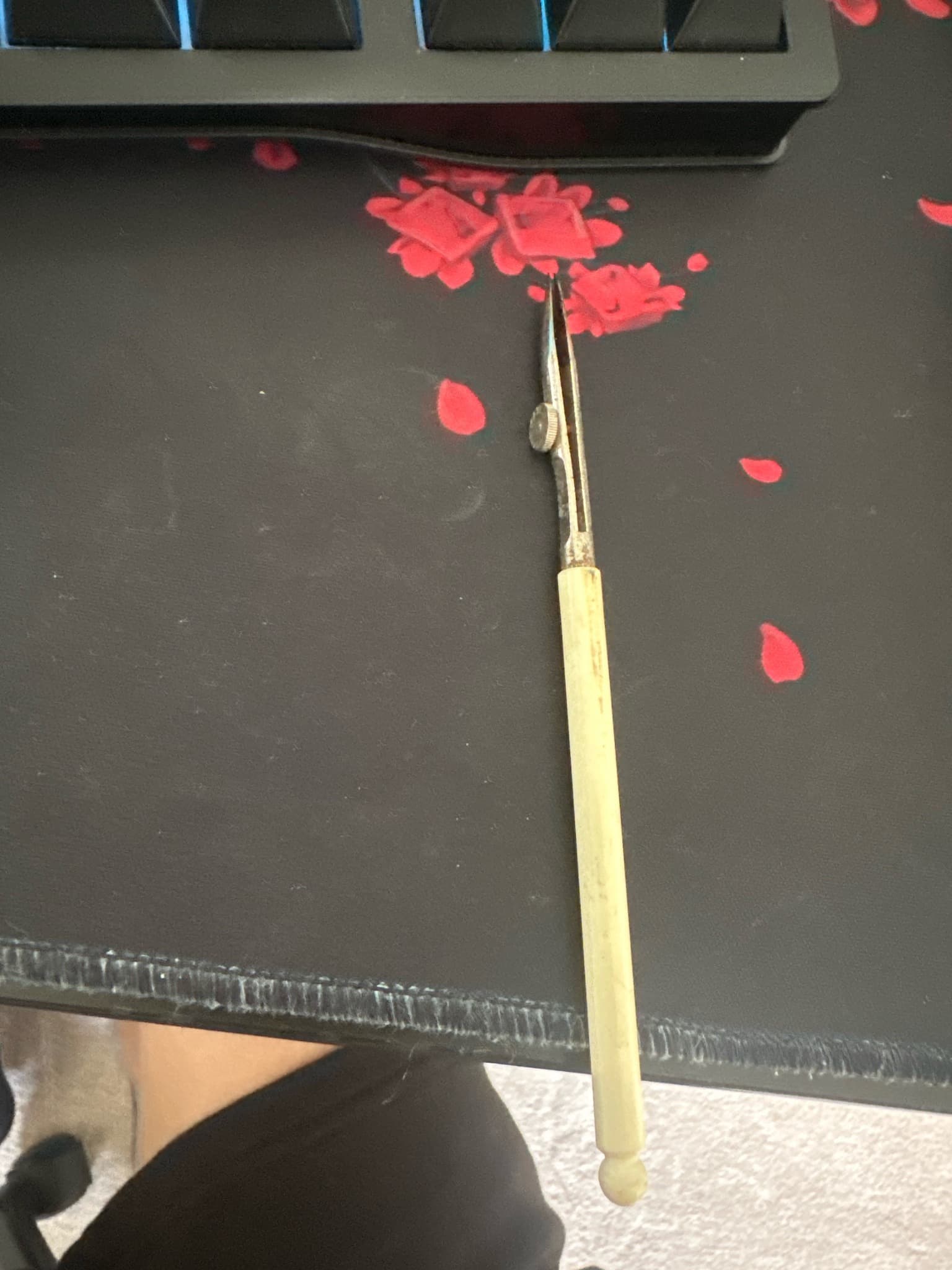 Unknown / Generic Draftsman's Tool Ruling Pen with Bone or Plastic Handle