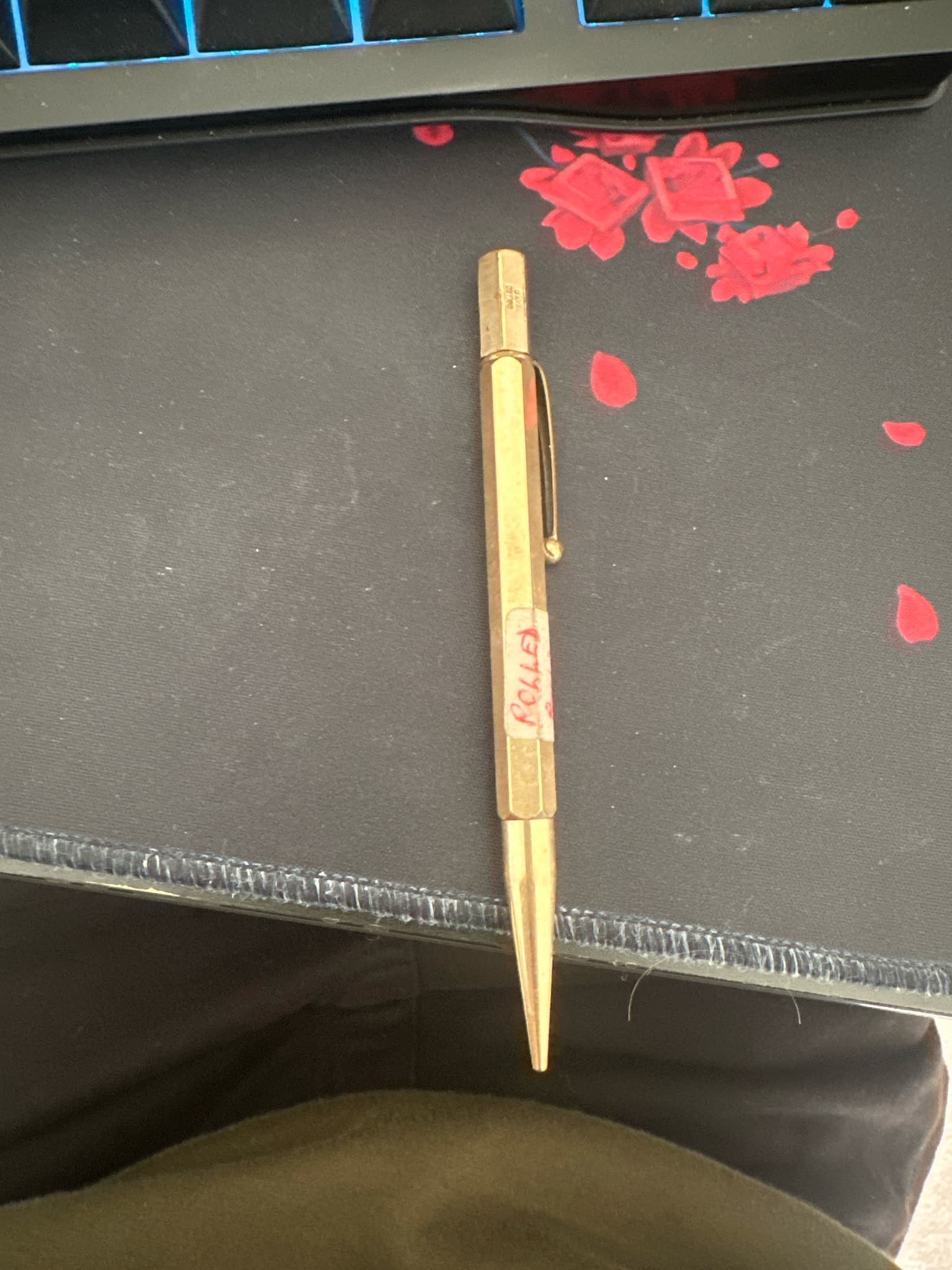 Ballograf or similar vintage hexagonal mechanical pencil/pen maker Hexagonal Rolled Gold