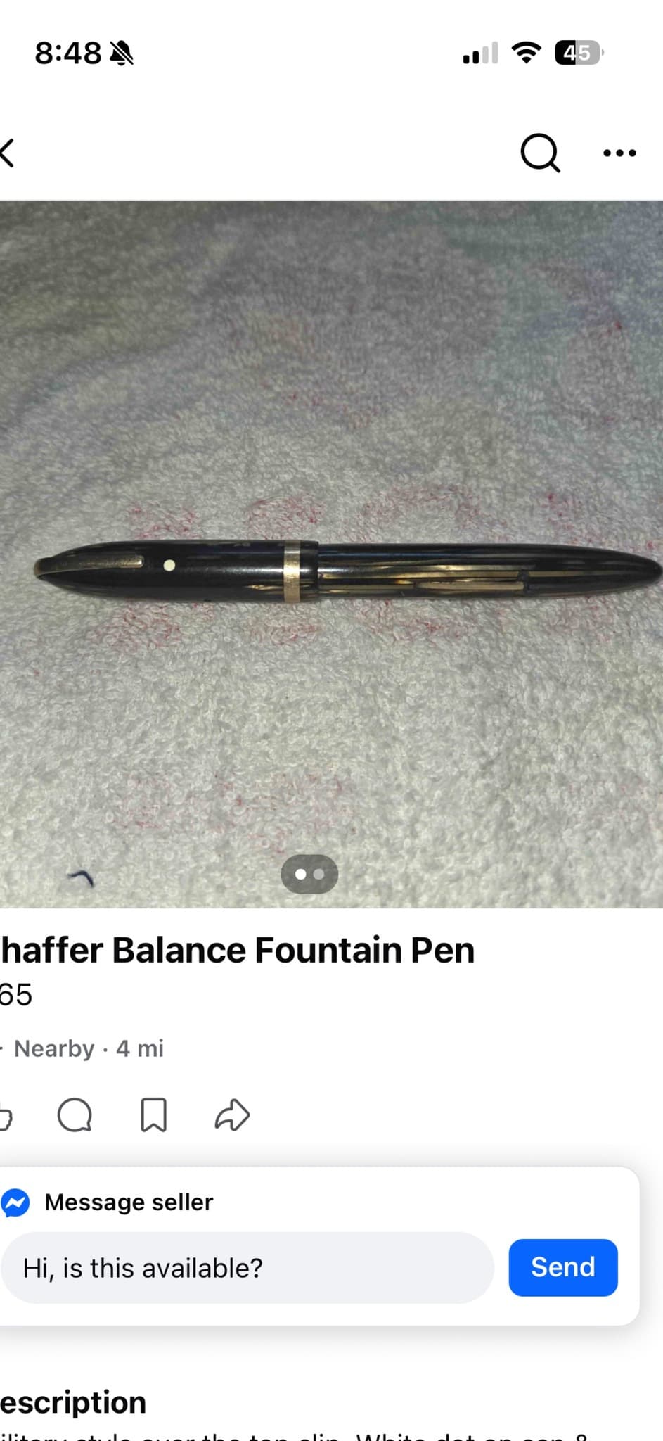 Sheaffer Balance Vacuum-Fill (Lifetime)